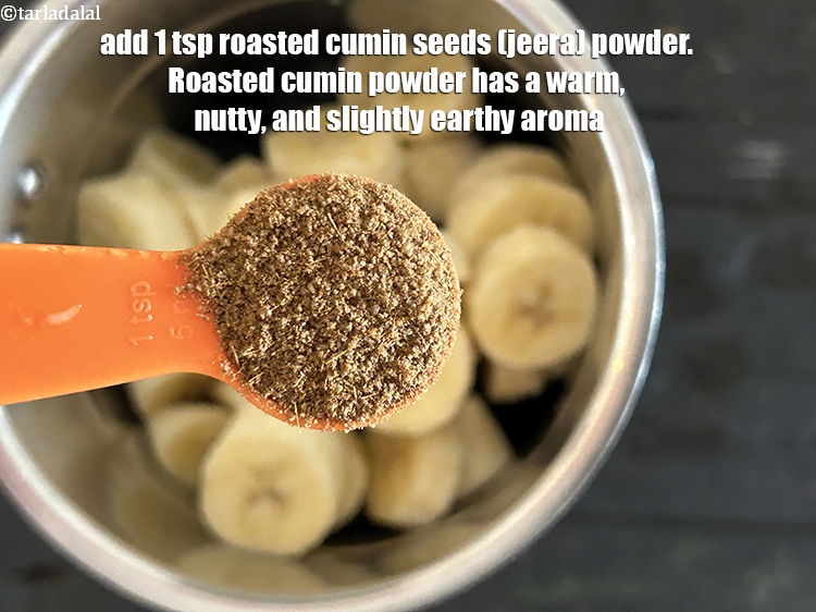 Step 6 – <html><head></head><body><p>Add&nbsp;1 tsp&nbsp;roasted&nbsp;<a href="glossary-cumin-seeds-powder-jeera-powder-zeera-powder-382i">cumin seeds (jeera) powder</a>.&nbsp;Roasted cumin powder has a warm, nutty, and slightly earthy …