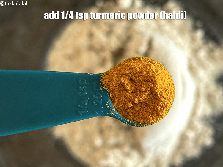 Step 5 – Add&nbsp;<meta charset="UTF-8" />1/4 tsp&nbsp;<a href="glossary-turmeric-powder-haldi-645i">turmeric powder (haldi)</a>.