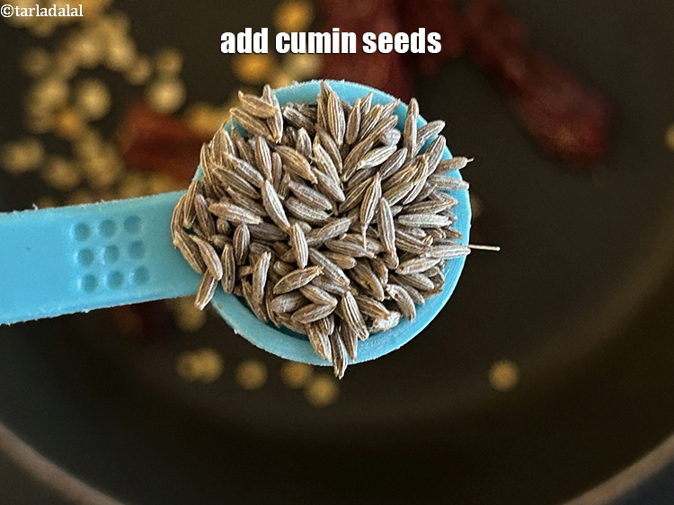 Step 6 – Add&nbsp;<meta charset="UTF-8" />1/2 tsp&nbsp;<a href="glossary-cumin-seeds-jeera-zeera-381i">cumin seeds (jeera)</a>.