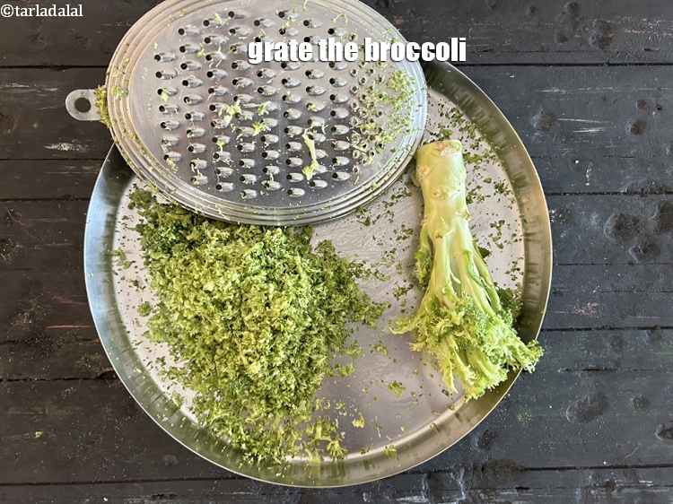 Step 4 – Grate the broccoli.