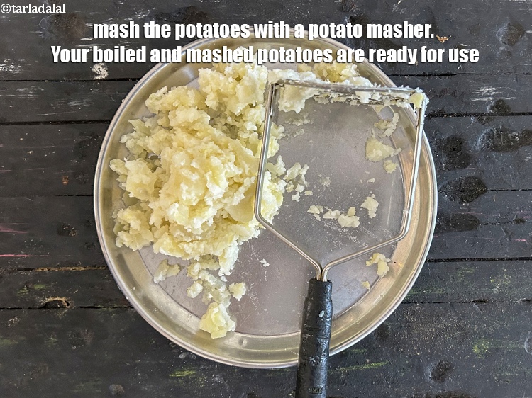 Step 5 – Mash the potatoes with a potato masher. Your boiled and mashed potatoes are ready for …