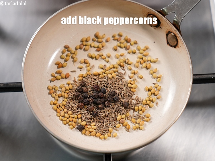 Step 6 – Add 1/2 tsp <a href="https://www.tarladalal.com/glossary-black-peppercorns-kali-mirch-kalimirch-566i">black peppercorns (kalimirch)</a>.