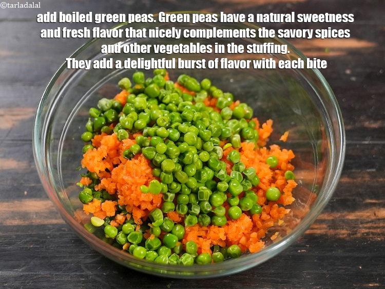 Step 5 – Add 1/2 cup <a href="https://www.tarladalal.com/glossary-boiled-green-peas-1078i">boiled green peas</a>. Green peas have a natural sweetness and fresh …