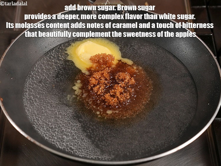 Step 5 – Add &frac14; cup <a href="https://www.tarladalal.com/glossary-brown-sugar-283i">brown sugar</a>. Brown sugar provides a deeper, more complex flavor than …