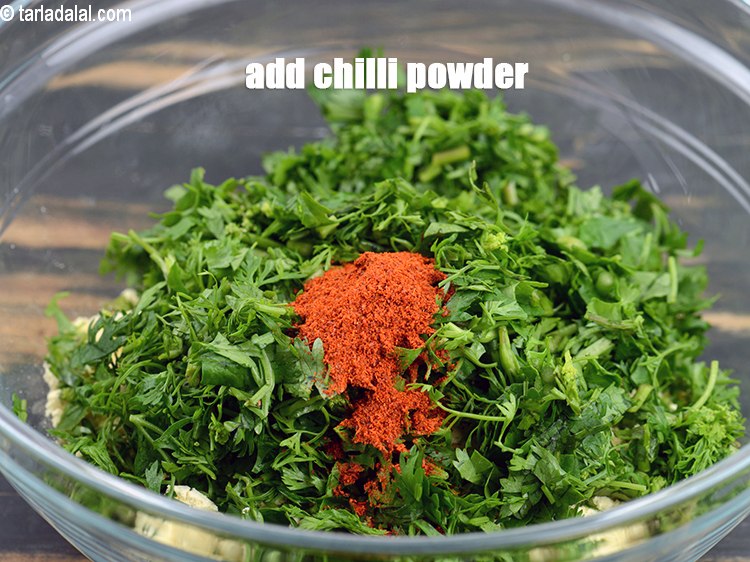 Step 5 – Add &frac12; tsp <a href="https://www.tarladalal.com/glossary-chilli-powder-red-chilli-powder-339i">chilli powder</a>.