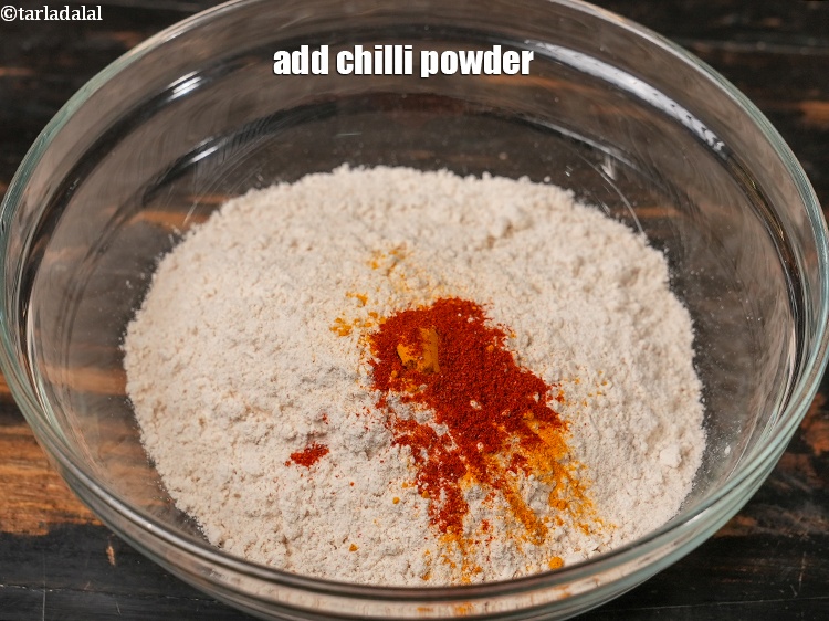 Step 5 – Add &frac14; tsp <a href="https://www.tarladalal.com/glossary-chilli-powder-red-chilli-powder-339i">chilli powder</a>.