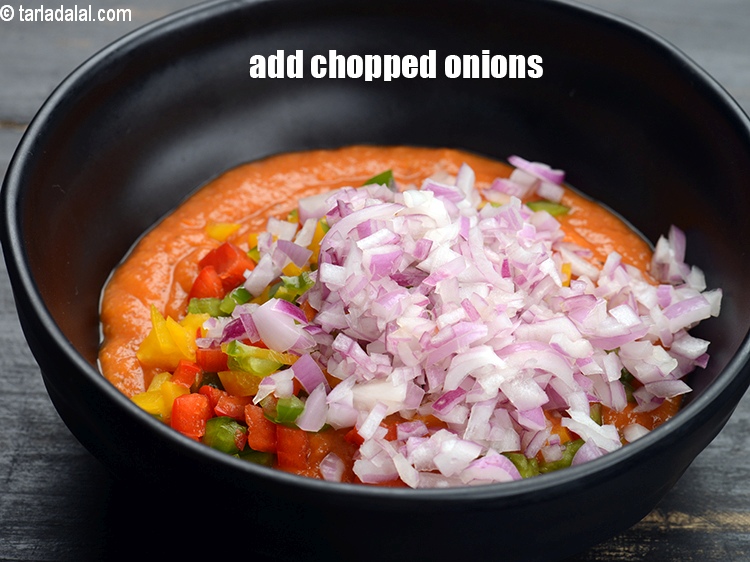 Step 5 – Add 1/2 cup <a href="https://www.tarladalal.com/glossary-chopped-onions-722i">chopped onions</a>.
