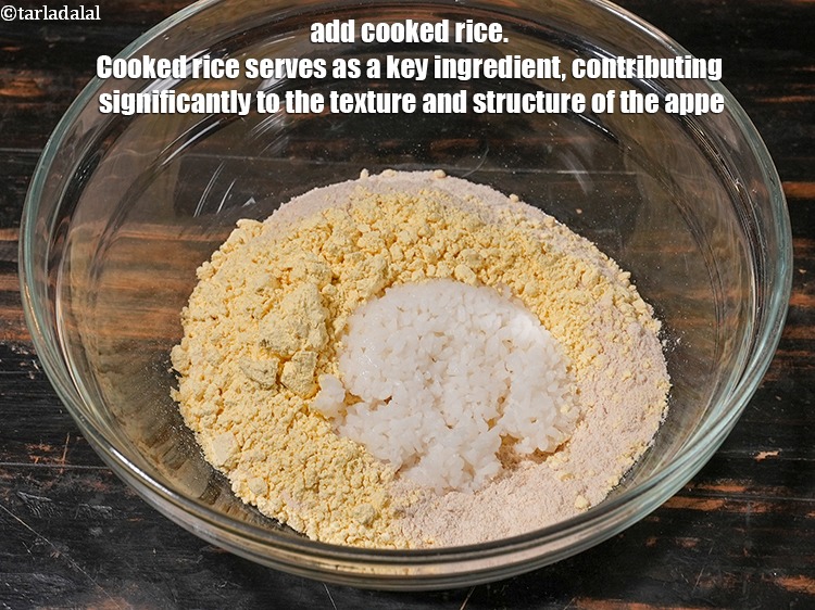 Step 5 – Add &frac14; cup&nbsp;<a href="https://www.tarladalal.com/glossary-soaked-and-cooked-rice-1906i">cooked rice (chawal)</a>. Cooked rice serves as a key ingredient, contributing significantly …