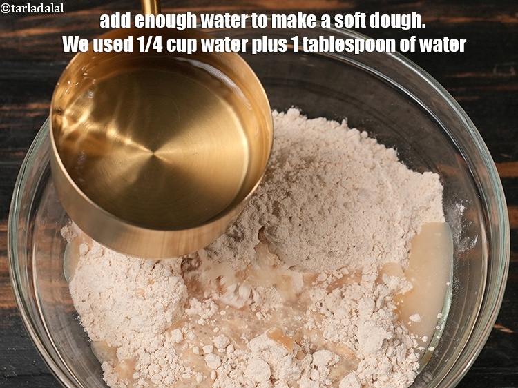 Step 8 – Add enough water to make a soft dough. We used 1/4 cup water plus 1 …