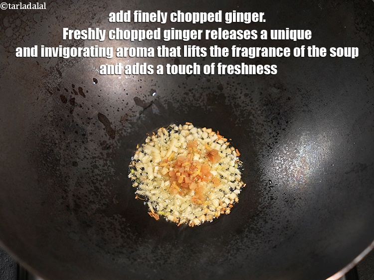 Step 8 – Add 1 tsp finely&nbsp;<a href="https://www.tarladalal.com/glossary-chopped-ginger-786i">chopped ginger (adrak)</a>. Freshly chopped ginger releases a unique and invigorating …