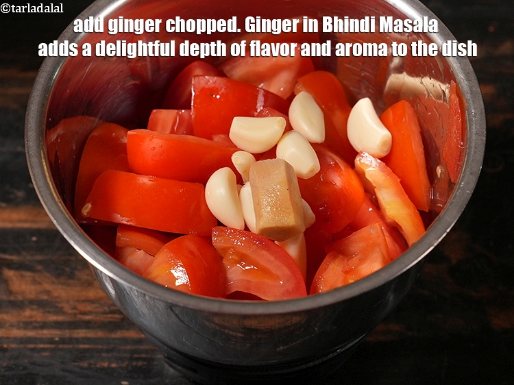 Step 5 – Add 1 inch <a href="https://www.tarladalal.com/glossary-ginger-adrak-453i">ginger (adrak)</a>&nbsp;chopped. Ginger in Bhindi Masala adds a delightful depth of …