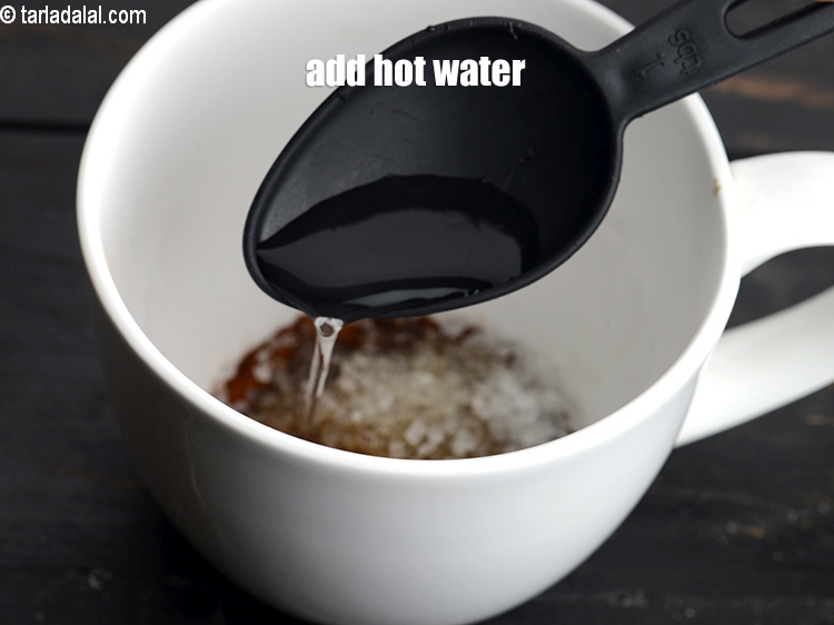 Step 5 – Add 1 tbsp hot water.