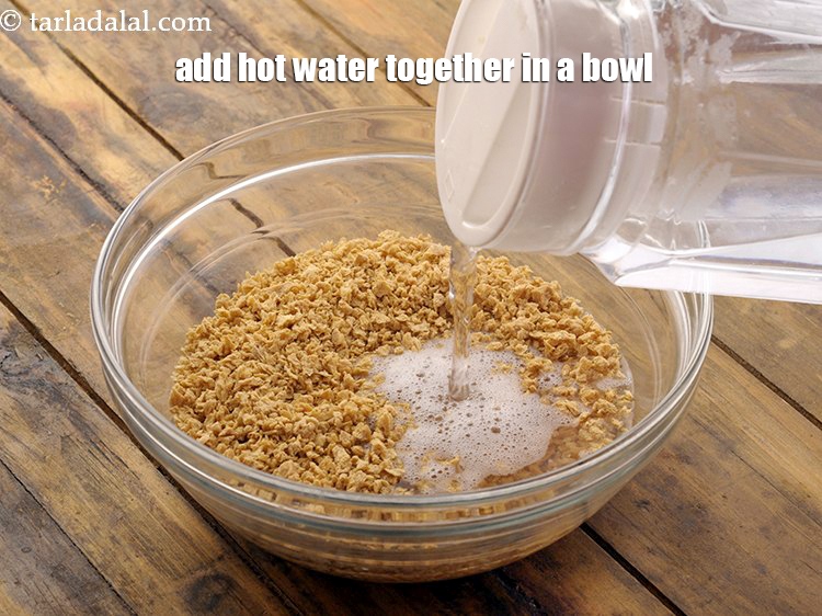 Step 5 – Add 1 cup of hot water together in a bowl.