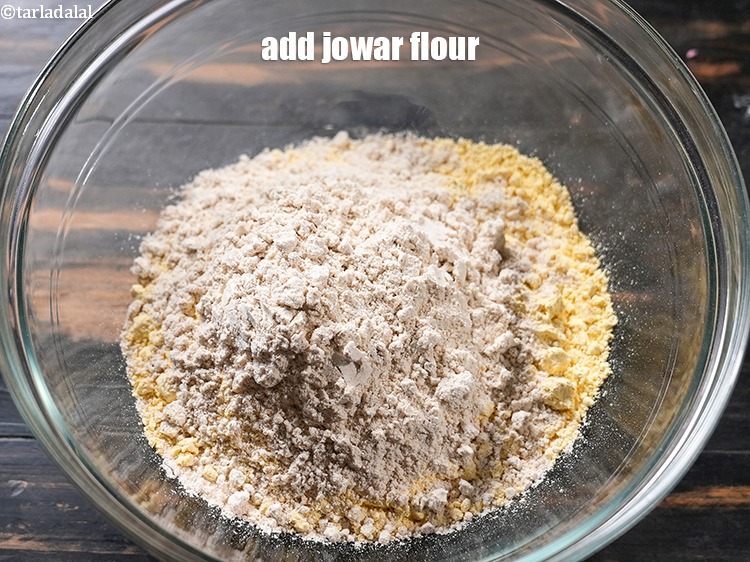 Step 5 – Add 1/2 cup <a href="https://www.tarladalal.com/glossary-jowar-flour-jowar-ka-atta-white-millet-flour-sorghum-flour-483i">jowar (white millet) flour</a>.&nbsp;<meta charset="UTF-8" />Potassium &nbsp;rich jowar is critical for …