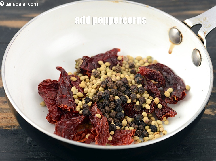 Step 6 – Add 1 tsp&nbsp;<a href="https://www.tarladalal.com/glossary-peppercorns-584i">peppercorns (kalimirch)</a>.