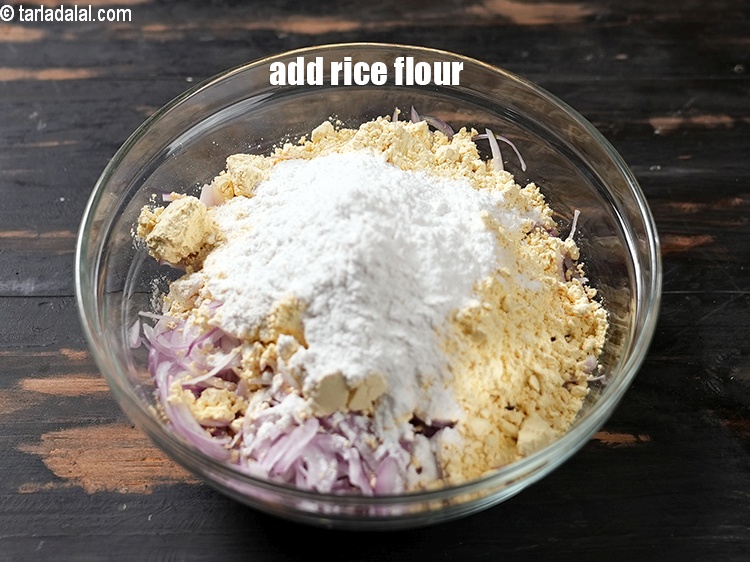 Step 5 – Add &frac14; cup rice flour.