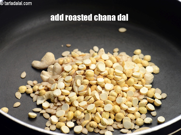 Step 5 – Add 2 tbsp&nbsp;<a href="https://www.tarladalal.com/glossary-roasted-chana-dal-roasted-daria-286i">roasted chana dal (daria)</a>.