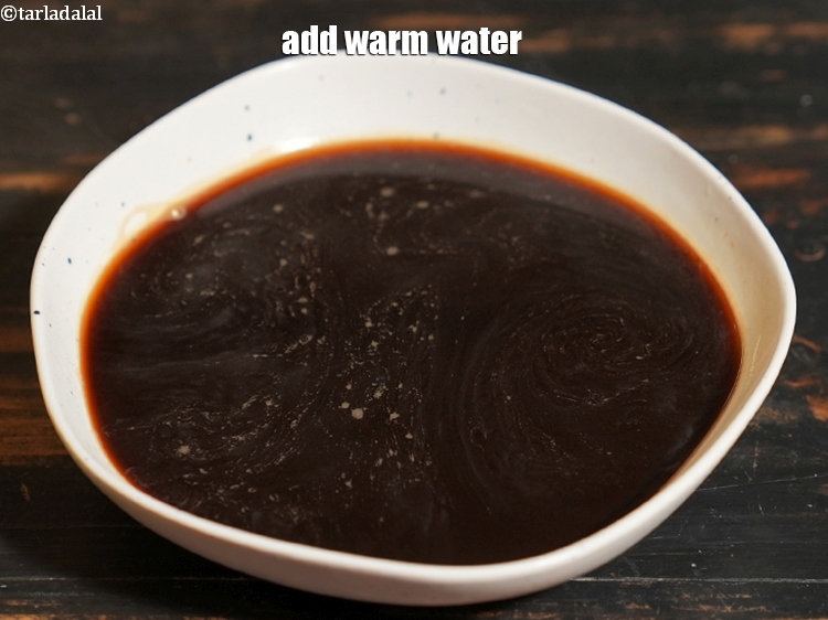 Step 5 – Add &frac12; cup warm water.