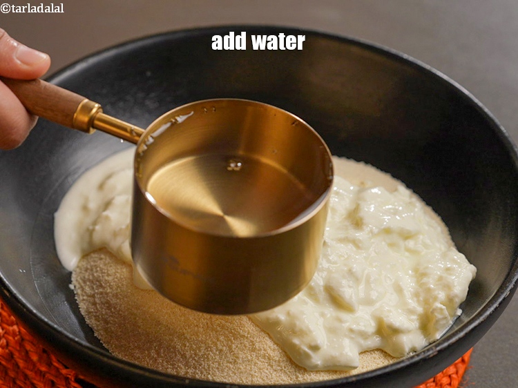 Step 5 – Add &frac12; cup water.
