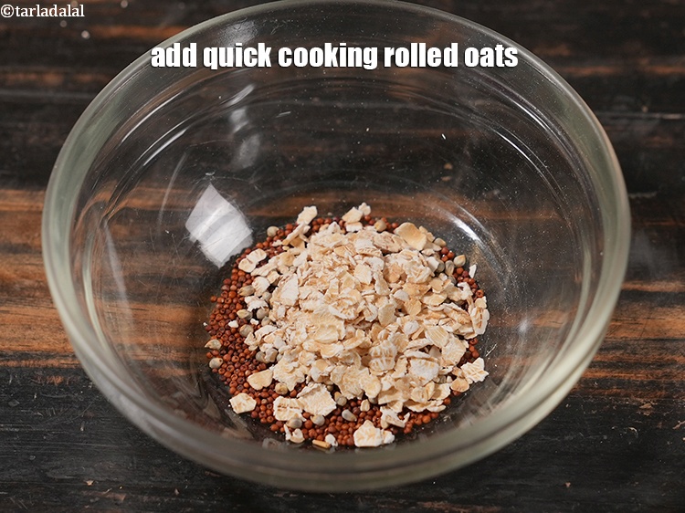 Step 4 – Also, add quick cooking rolled oats.