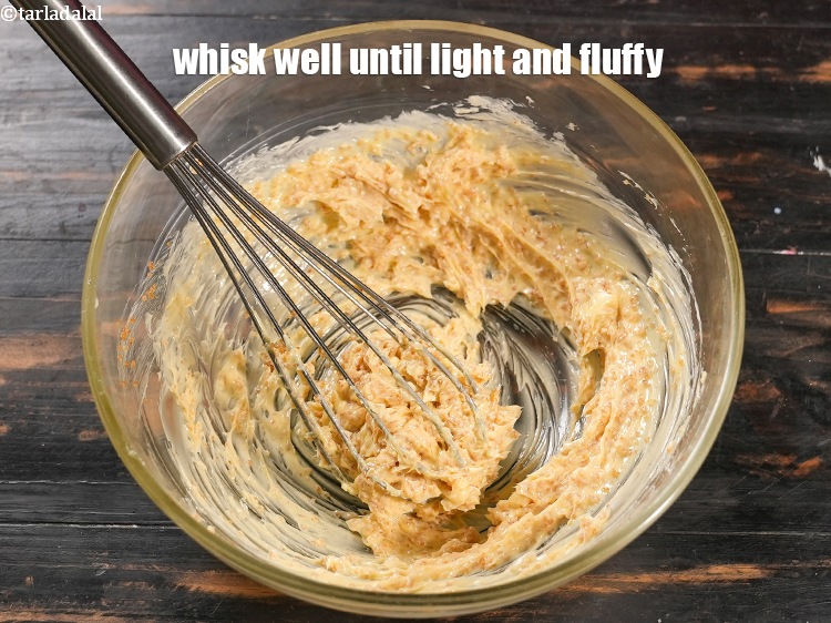 Step 5 – Whisk well until light and fluffy.