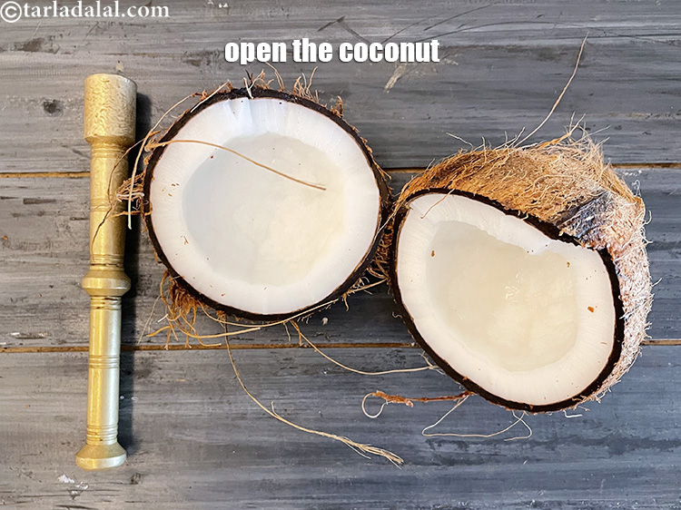 Step 5 – Open the coconut.