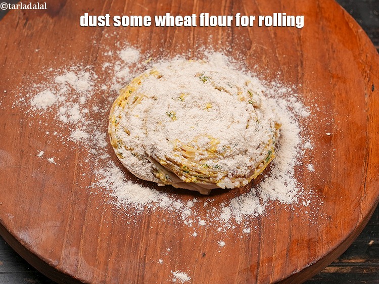Step 32 – Dust some wheat flour for rolling.