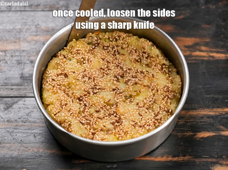 Step 38 – Once cooled, loosen the sides using a sharp knife.