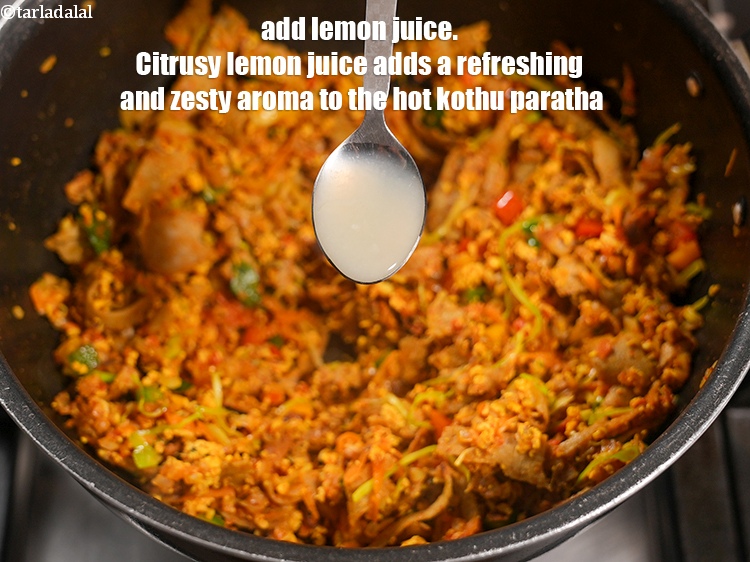 Step 32 – Add 1 tsp <a href="https://www.tarladalal.com/glossary-lemon-juice-numbi-ka-ras-nimbu-ka-juice-471i">lemon juice</a>. Citrusy lemon juice adds a refreshing and zesty aroma …