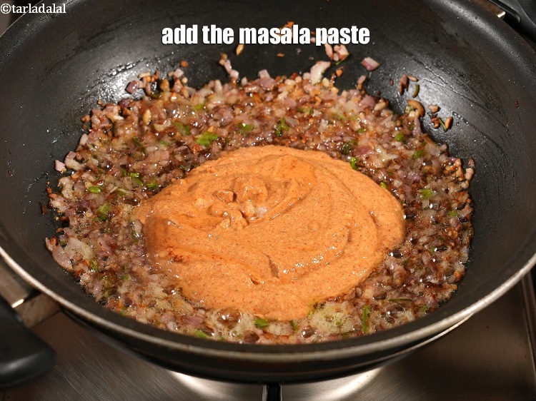 Step 32 – Add the masala paste.