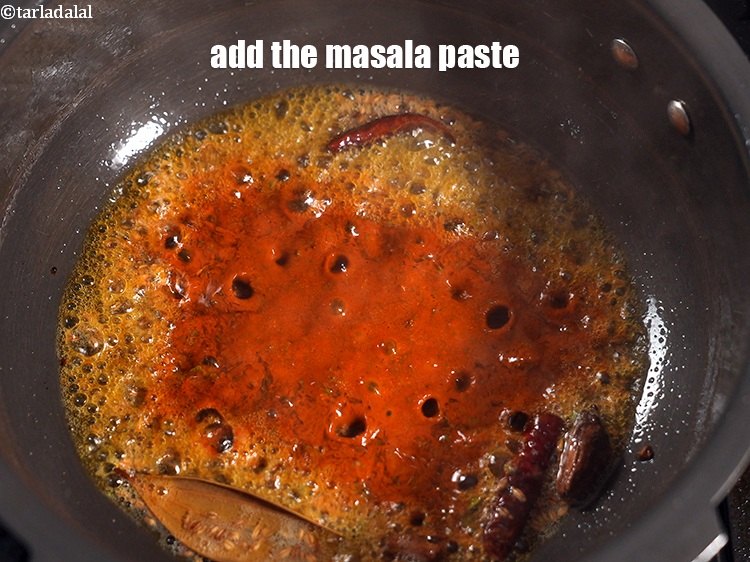 Step 32 – Add the masala paste.