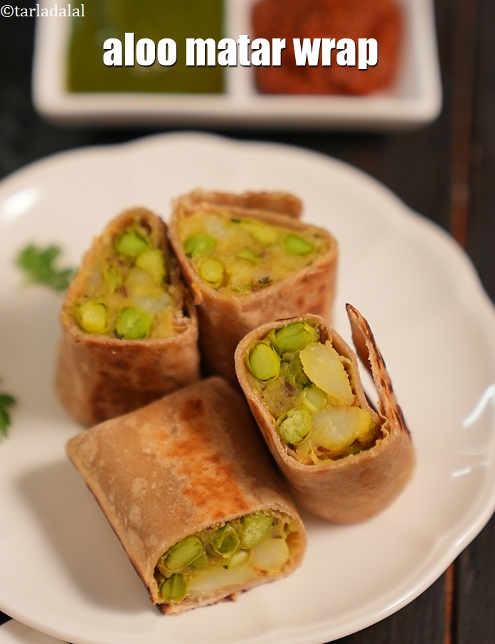 Step 34 – Serve <strong>potato green pea wrap | aloo matar wrap | spiced potato and green pea …