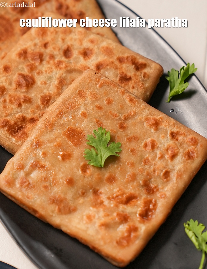 Step 32 – Serve <strong>cheesy cauliflower paratha recipe&nbsp;|&nbsp;cauliflower cheese lifafa paratha&nbsp;|&nbsp;gobi cheese paratha&nbsp;|</strong> immediately.