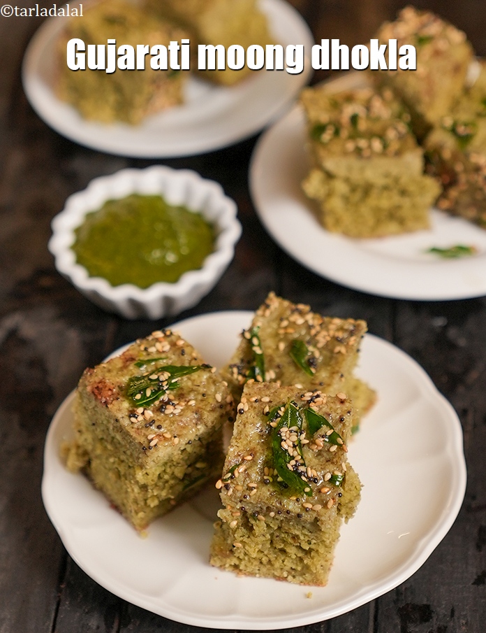 Step 39 – Serve <strong>mag na dhokla recipe | Gujarati moong dhokla | whole green grams dhokla |</strong> …