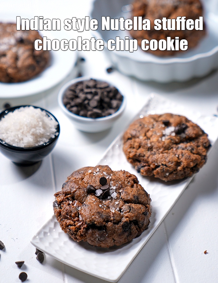 Step 32 – Serve <strong>Nutella chocolate chip and sea salt cookie</strong> or store in an air-tight container.