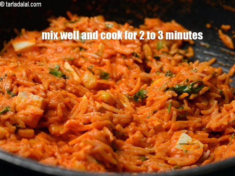Step 33 – Mix well and cook on a medium flame for 2 to 3 minutes, while stirring …