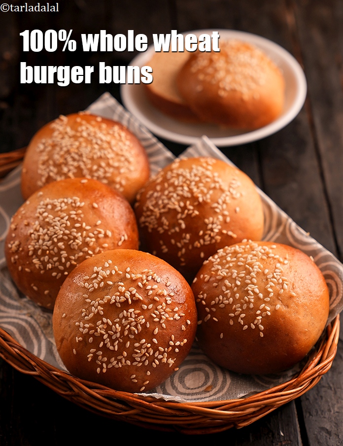 स्टेप 32 – घर पर बने गेहूं के बर्गर बन्स रेसिपी परोसें&nbsp;<strong>|&nbsp;</strong>