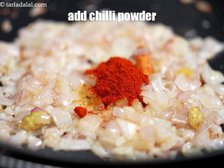 Step 33 – Add 1/2 tsp&nbsp;<a href="https://www.tarladalal.com/glossary-chilli-powder-red-chilli-powder-339i">chilli powder</a>.&nbsp;