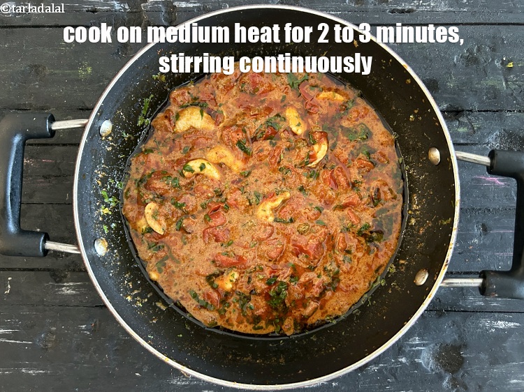 Step 40 – Cook on a medium flame for 2 to 3 minutes, while stirring continuously.