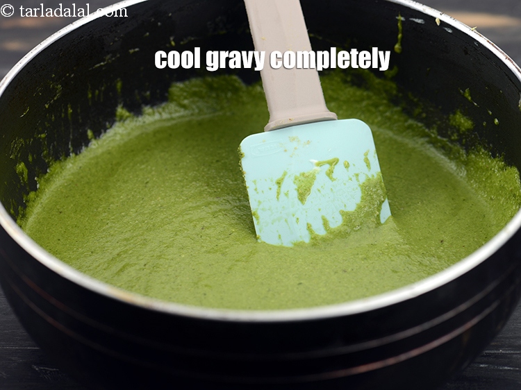 Step 33 – To store <strong>basic spinach gravy recipe | Indian palak gravy | healthy spinach gravy</strong>, cool …