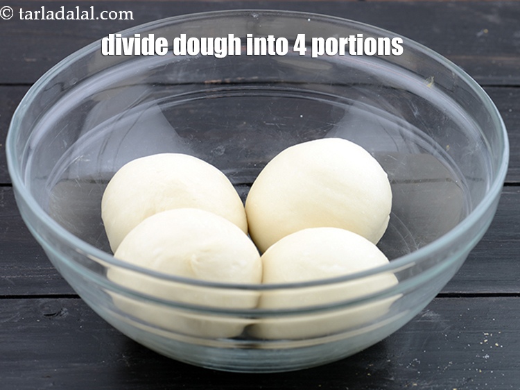 Step 39 – Now divide the dough into 4 equal portions.