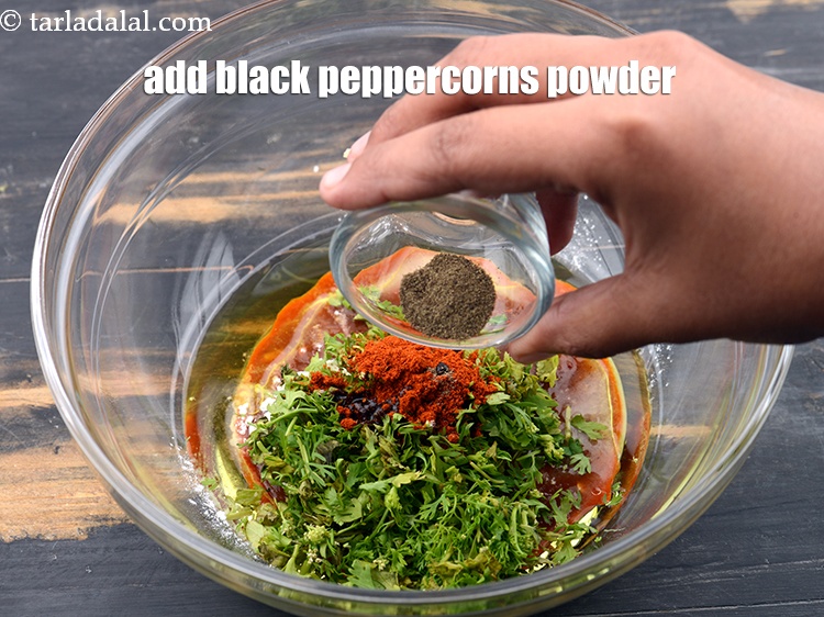 Step 33 – Add 1/4 tsp&nbsp;<a href="https://www.tarladalal.com/glossary-black-peppercorns-kali-mirch-kalimirch-566i">black peppercorns (kalimirch)</a>&nbsp;powder.