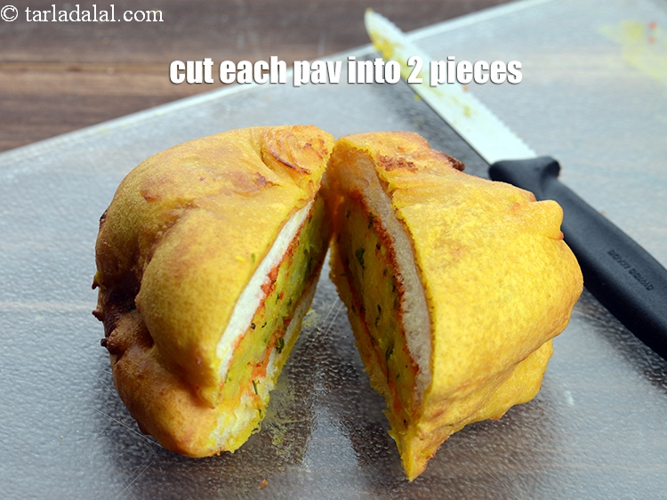 Step 34 – Cut each pav into 2 pieces.