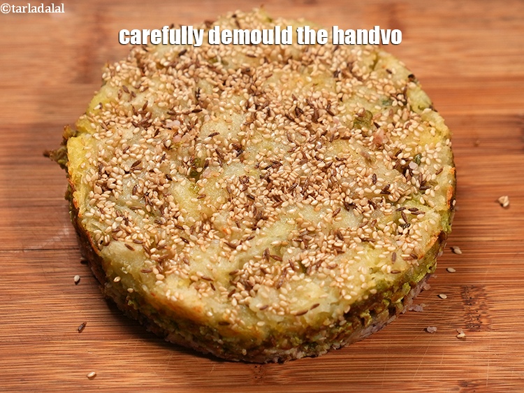 Step 39 – Carefully demould the handvo.