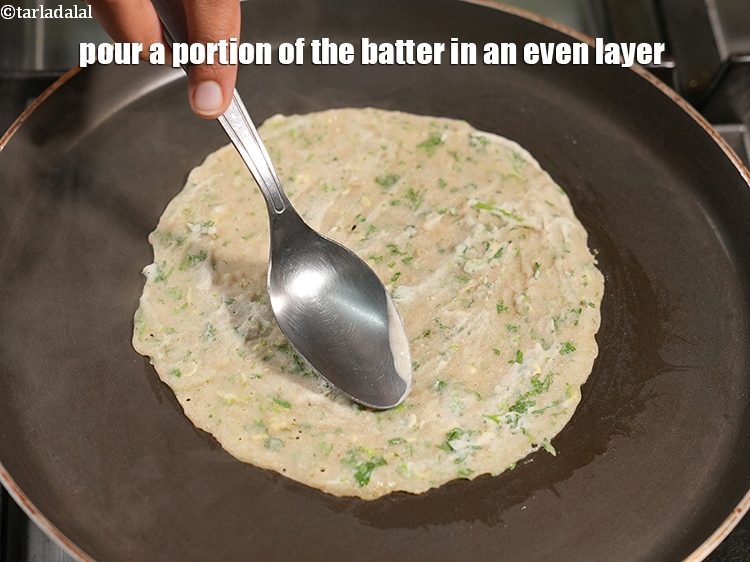 Step 33 – Pour a portion of the batter in an even layer.