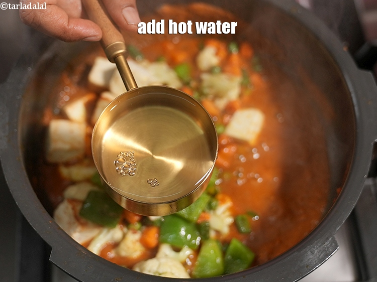 Step 33 – Add 1 cup hot water.