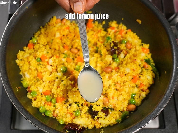 Step 33 – Switch off the flame, add 1 tsp lemon juice.