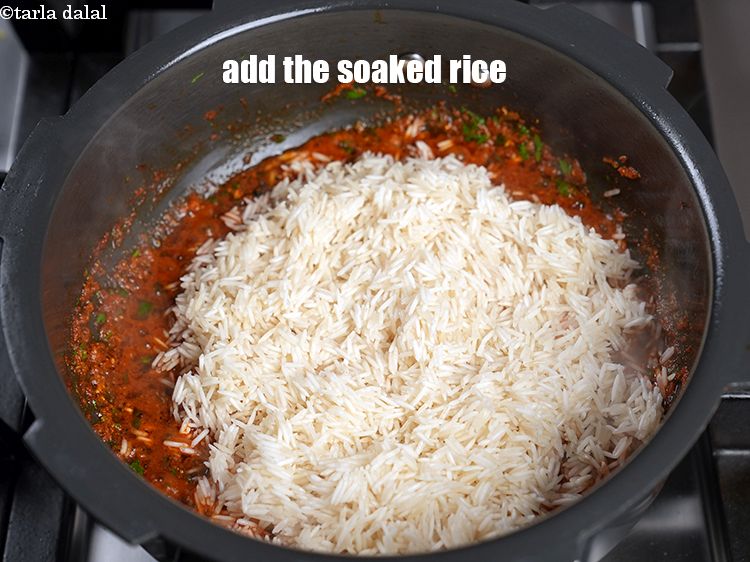 Step 34 – Add the soaked rice.