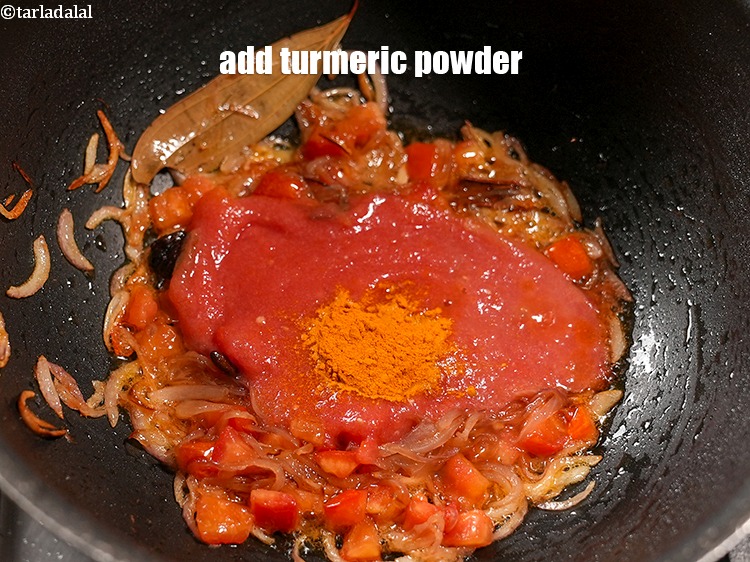 Step 34 – Add &frac12; tsp&nbsp;<a href="https://www.tarladalal.com/glossary-turmeric-powder-haldi-645i">turmeric powder (haldi)</a>.&nbsp;