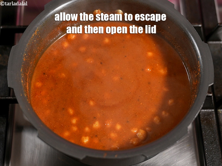 Step 32 – Allow the steam to escape and then open the lid. Keep aside.